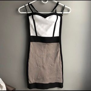 Bandage colorblock bodycon BEBE Dress